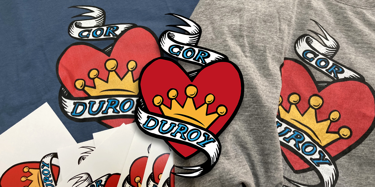 Corduroy Herz Bandlogo auf T-Shirts und Sticker